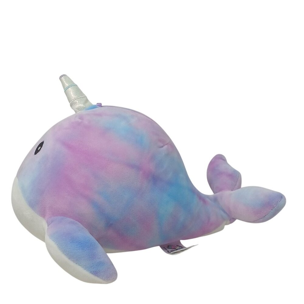 Squishmallows Narwhal Plush Toy 11" Purple/Blue TieDye Soft Cuddly Stuffed #D-36 - Picture 3 of 10